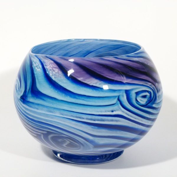 Glasschale Swirl Blautöne
